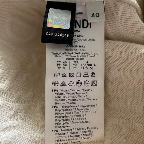 Fendi×Skims white logo embossed mini dress S size - Picture 9 of 13